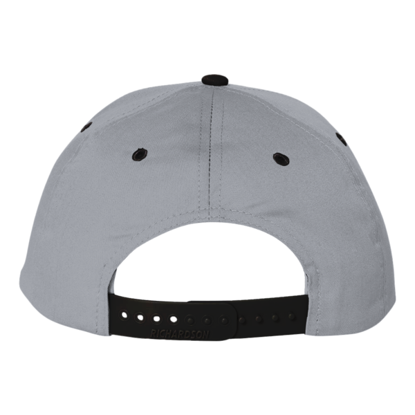 Richardson Pro Twill Snapback Cap, Grey / Black, Back view