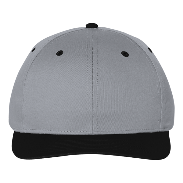 Richardson Pro Twill Snapback Cap, Grey / Black, Front view
