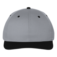 Richardson Pro Twill Snapback Cap, Grey / Black, Front view