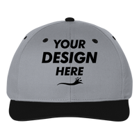 Richardson Pro Twill Snapback Cap, Grey / Black, Front view, Mockup