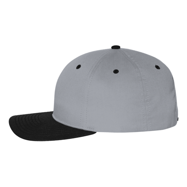 Richardson Pro Twill Snapback Cap, Grey / Black, Left Side view