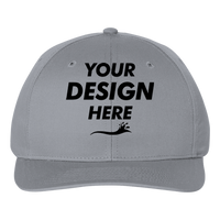 Richardson Pro Twill Snapback Cap, Grey / Grey, Front view, Mockup