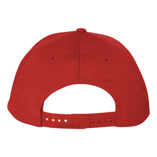 Richardson Pro Twill Snapback Cap, Red / Red, Back view