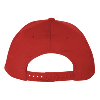 Richardson Pro Twill Snapback Cap, Red / Red, Back view