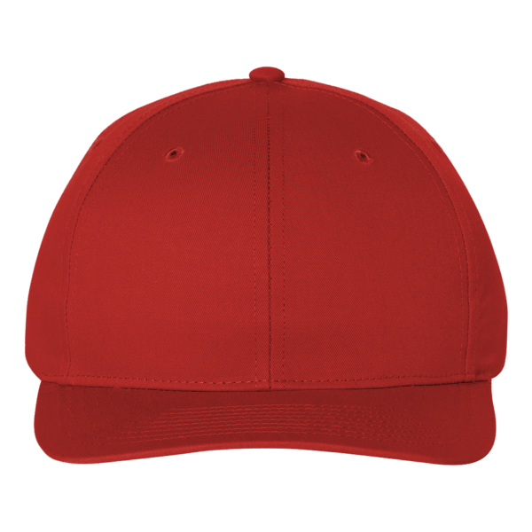 Richardson Pro Twill Snapback Cap, Red / Red, Front view