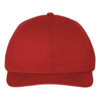 Richardson Pro Twill Snapback Cap, Red / Red, Front view