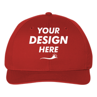 Richardson Pro Twill Snapback Cap, Red / Red, Front view, Mockup