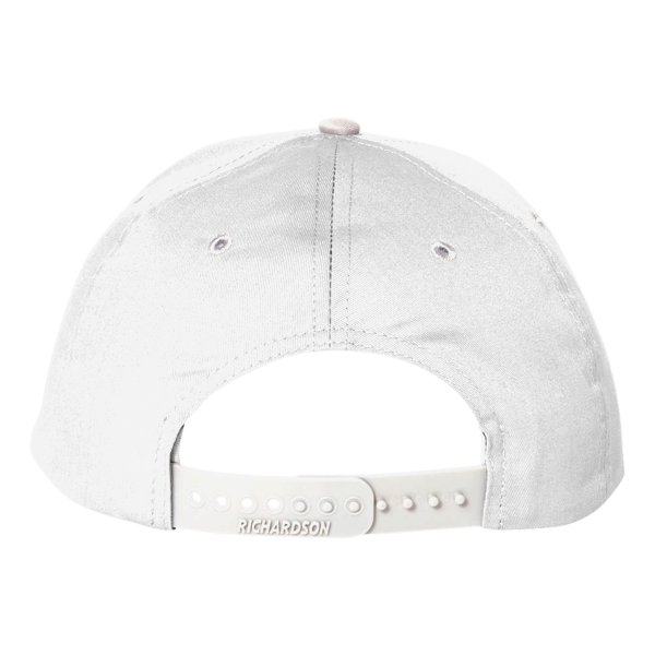 Richardson Pro Twill Snapback Cap, White / White, Back view