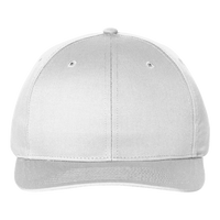 Richardson Pro Twill Snapback Cap, White / White, Front view