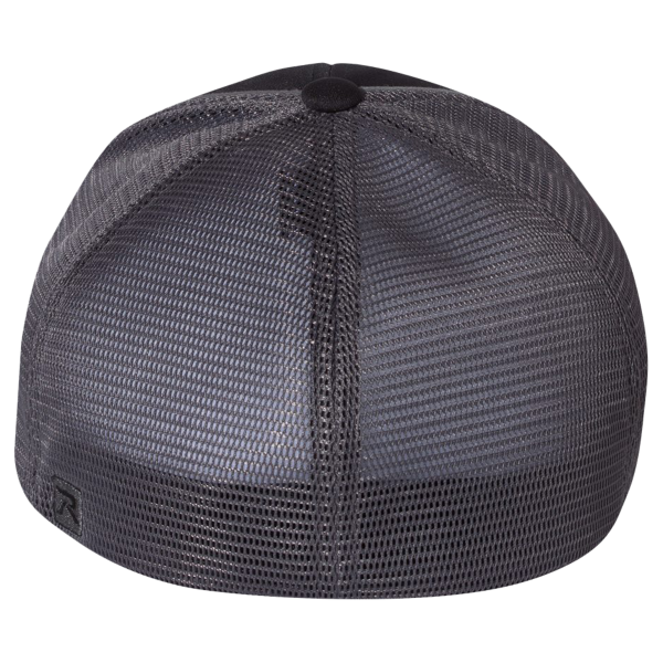 Richardson Pulse Sportmesh R-Flex Cap, Black / Charcoal Split / Charcoal Split, Back view
