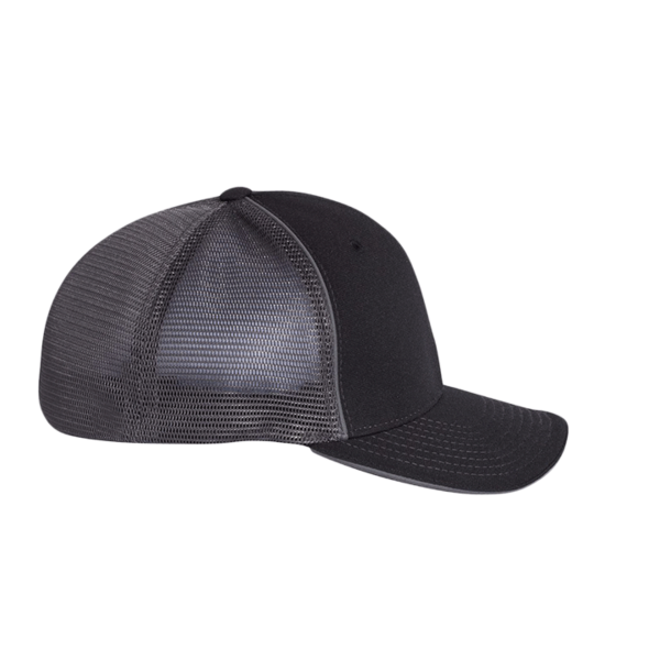 Richardson Pulse Sportmesh R-Flex Cap, Black / Charcoal Split / Charcoal Split, Right Side view