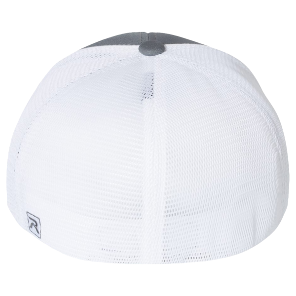 Richardson Pulse Sportmesh R-Flex Cap, Charcoal / White Split / White Split, Back view
