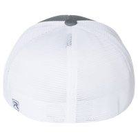 Richardson Pulse Sportmesh R-Flex Cap, Charcoal / White Split / White Split, Back view
