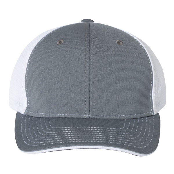 Richardson Pulse Sportmesh R-Flex Cap, Charcoal / White Split / White Split, Front view
