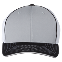 Richardson Pulse Sportmesh R-Flex Cap, Grey / White / Black Tri, Front view