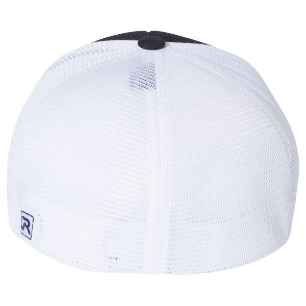 Richardson Pulse Sportmesh R-Flex Cap, Navy / White Split / White Split, Back view