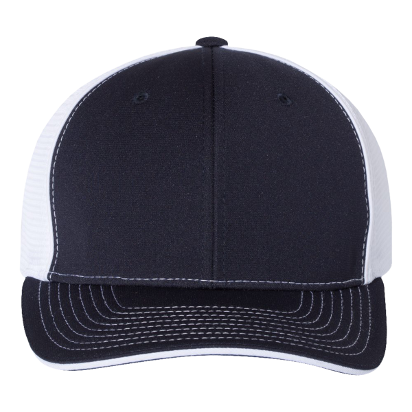 Richardson Pulse Sportmesh R-Flex Cap, Navy / White Split / White Split, Front view