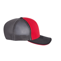Richardson Pulse Sportmesh R-Flex Cap, Red / Charcoal / Black Tri, Right Side view