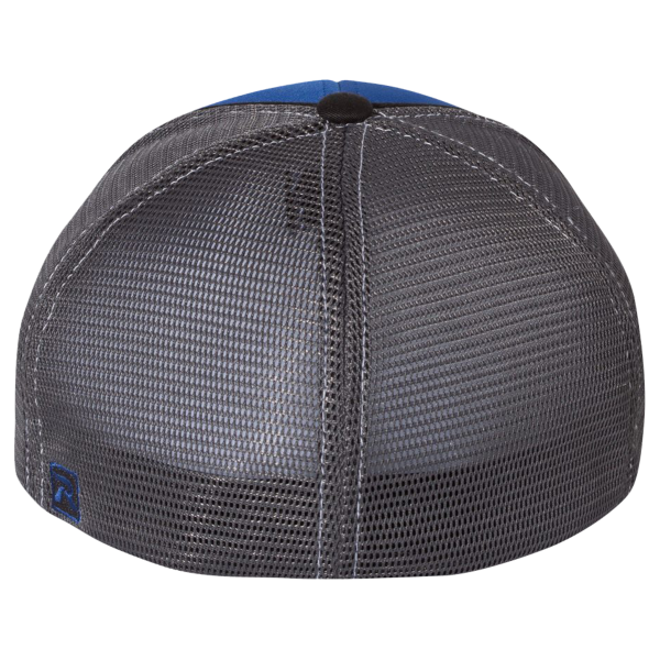 Richardson Pulse Sportmesh R-Flex Cap, Royal / Charcoal / Black Tri, Back view