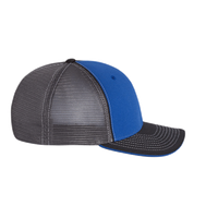 Richardson Pulse Sportmesh R-Flex Cap, Royal / Charcoal / Black Tri, Right Side view