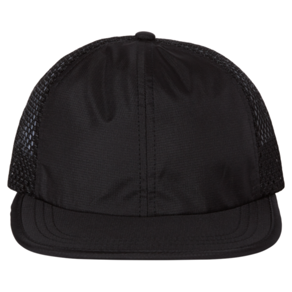 Richardson Rogue Wide Set Mesh Cap, Black / Black, Front view