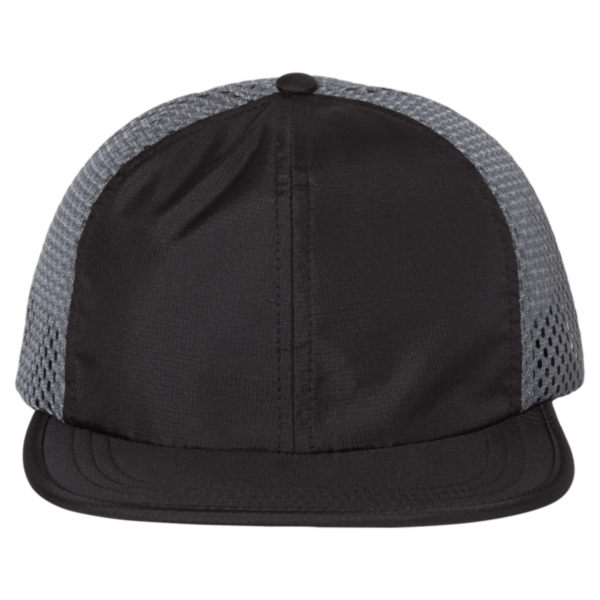 Richardson Rogue Wide Set Mesh Cap, Black / Charcoal, Front view