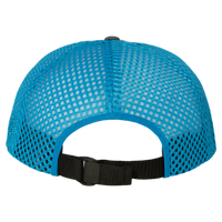 Richardson Rogue Wide Set Mesh Cap, Charcoal / Cyan, Back view