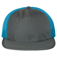 Richardson Rogue Wide Set Mesh Cap, Charcoal / Cyan, Front view