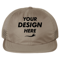 Richardson Rogue Wide Set Mesh Cap, Khaki / Khaki, Front view, Mockup