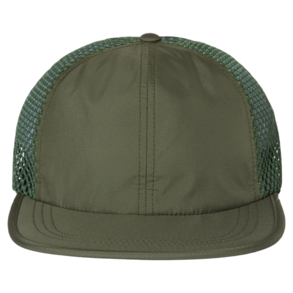 Richardson Rogue Wide Set Mesh Cap, Olive / Olive, Front view