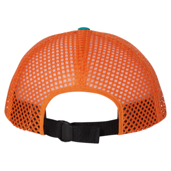 Richardson Rogue Wide Set Mesh Cap, Teal / Orange, Back view