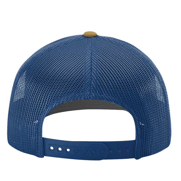 Richardson Snapback Trucker Cap, Biscuit / True Blue / True Blue, Back view