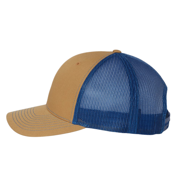 Richardson Snapback Trucker Cap, Biscuit / True Blue / True Blue, Left Side view