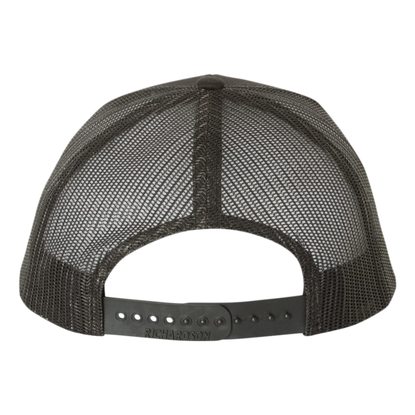 Richardson Snapback Trucker Cap, Black / Black / Black, Back view