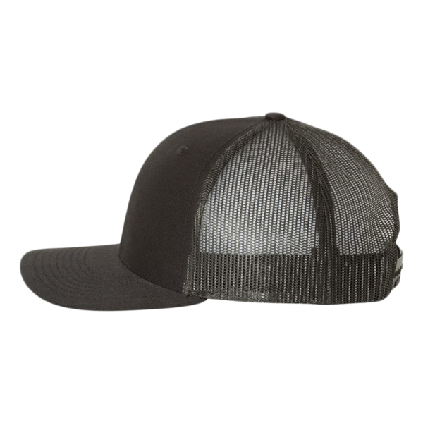 Richardson Snapback Trucker Cap, Black / Black / Black, Left Side view