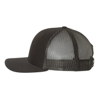 Richardson Snapback Trucker Cap, Black / Black / Black, Left Side view