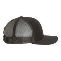 Richardson Snapback Trucker Cap, Black / Black / Black, Right Side view