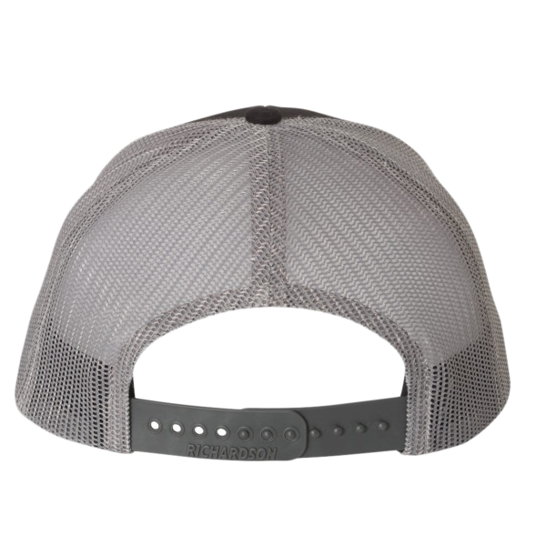 Richardson Snapback Trucker Cap, Black / Charcoal / Charcoal, Back view