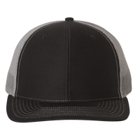 Richardson Snapback Trucker Cap, Black / Charcoal / Charcoal, Front view