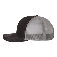 Richardson Snapback Trucker Cap, Black / Charcoal / Charcoal, Left Side view
