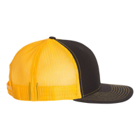 Richardson Snapback Trucker Cap, Black / Gold / Gold, Right Side view