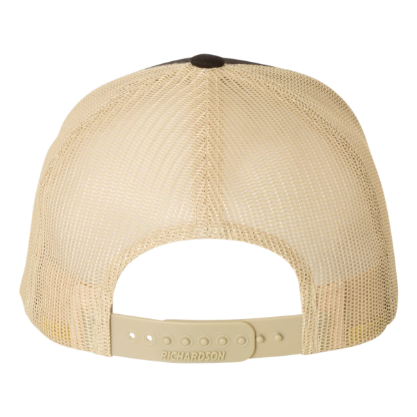 Richardson Snapback Trucker Cap, Black / Vegas Gold / Vegas Gold, Back view