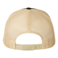 Richardson Snapback Trucker Cap, Black / Vegas Gold / Vegas Gold, Back view