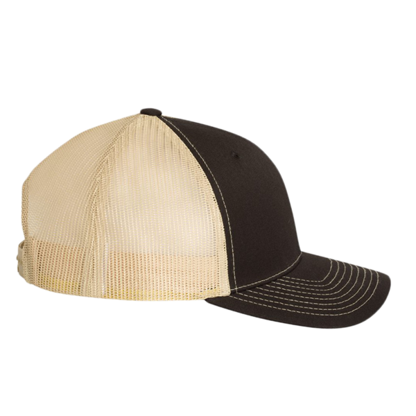 Richardson Snapback Trucker Cap, Black / Vegas Gold / Vegas Gold, Right Side view