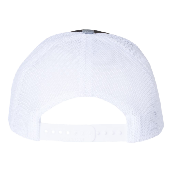 Richardson Snapback Trucker Cap, Black / White / Heather Grey, Back view