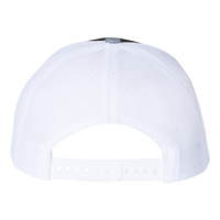 Richardson Snapback Trucker Cap, Black / White / Heather Grey, Back view