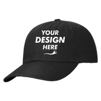 Richardson Sustainable Ashland Dad Hat, Black, Front view, Mockup