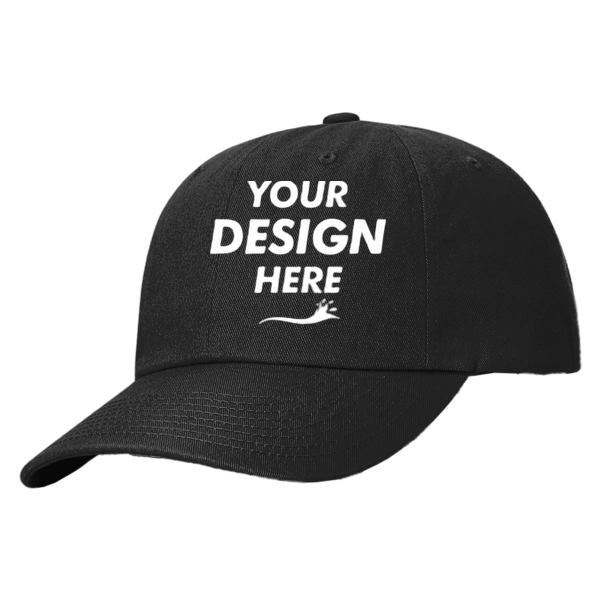 Richardson Sustainable Ashland Dad Hat, Black, Front view, Mockup