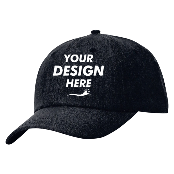 Richardson Sustainable Performance Cap, Heather Light Navy, Front view, Mockup