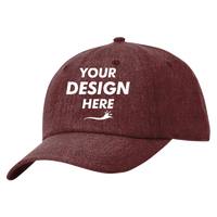 Richardson Sustainable Performance Cap, Heather Maroon, Front view, Mockup